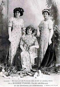 ALGER - BATAILLE DE FLEURS - MELLE WAGNER - REINE DES BELLES2 - AVRIL 1912